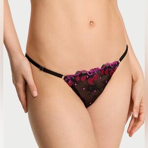 NWT Victoria’s Secret Very Sexy Cherry Pop Embroidery Adjustable V-String SZ S